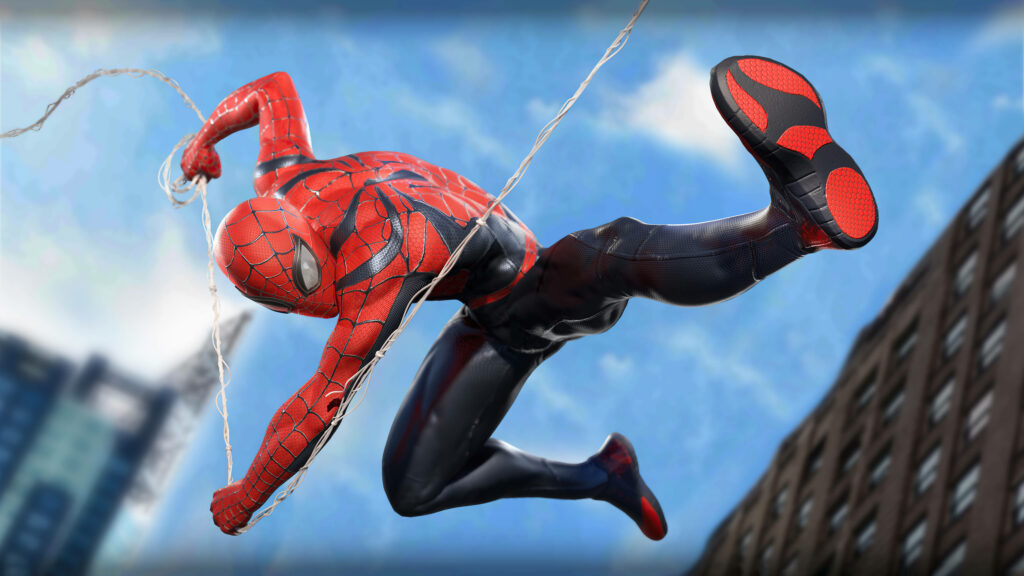 Spider-man's Spectacular Swing: Captivating Marvel Magic in 4k - Striking 4k Marvel-themed iPhone Wallpaper