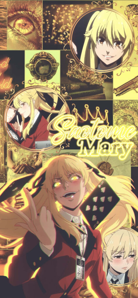 Dynamic Mary Saotome Wallpaper: Kakegurui's Bold Expressions