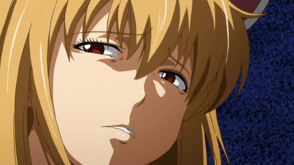 Mary Saotome Close-Up Wallpaper: Intense Anime Kakegurui Design