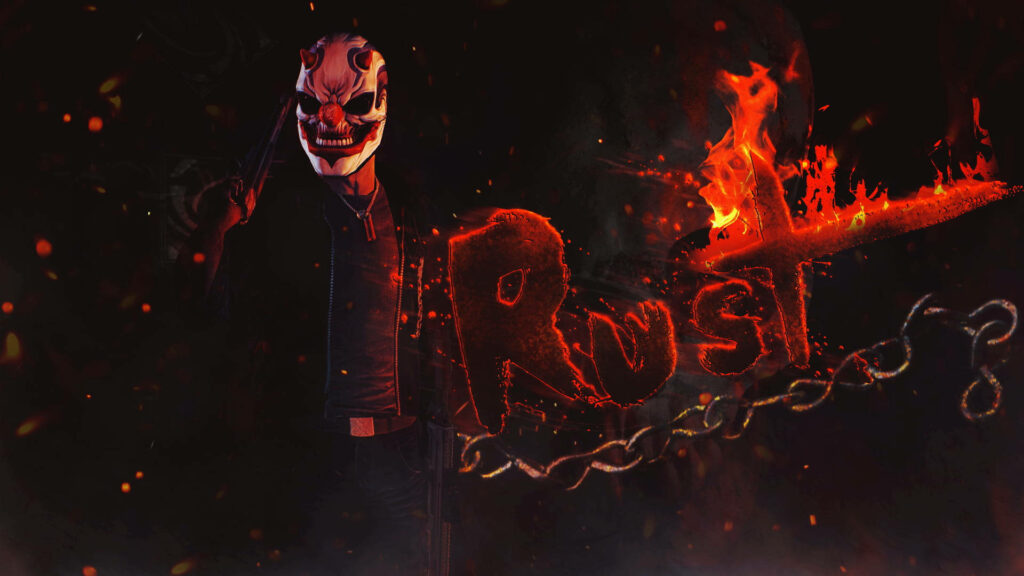 The Enigmatic Warrior: Unveiling the Mystique of a Masked Rust Player Wallpaper