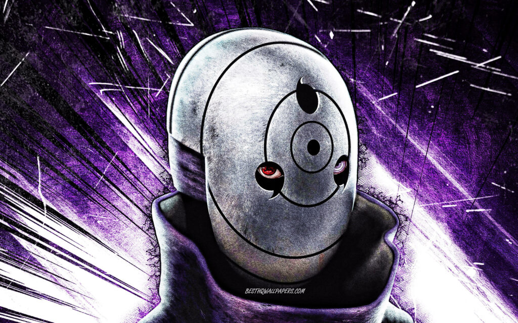 Obito Uchiha: Masked Metallic Majesty in a Vibrant 4k Wallpaper