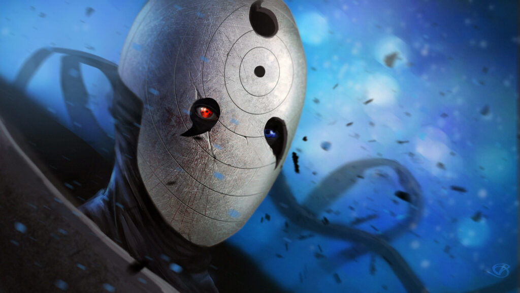 Elusive Shadows: Obito Uchiha Concealed in Moonlight Wallpaper