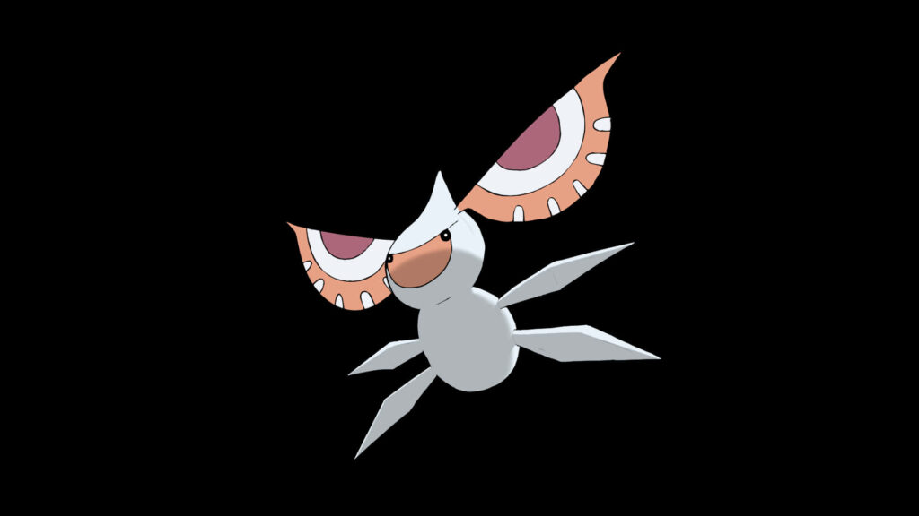 Masquerain Pokémon Wallpaper on Black Background - Dynamic Design