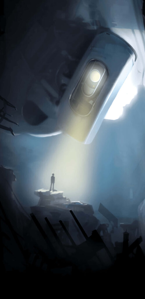 Dark GLaDOS Wallpaper: Atmospheric Portal 2 Background Art