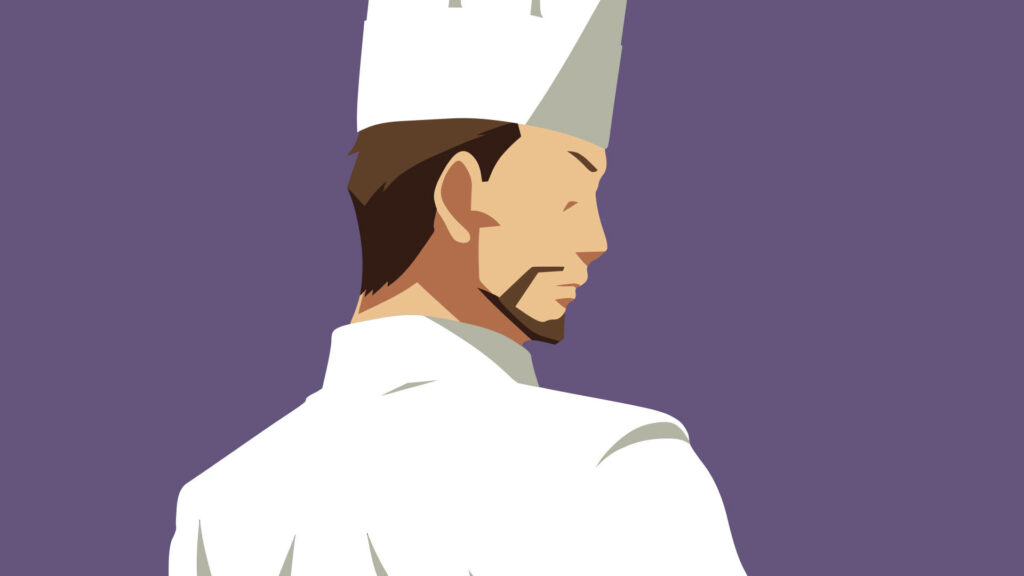 Master's Magnificent Minimalistic Vector Portrait - Exploring the Restaurant To Another World Anime Series Atmosphere Wallpaper
