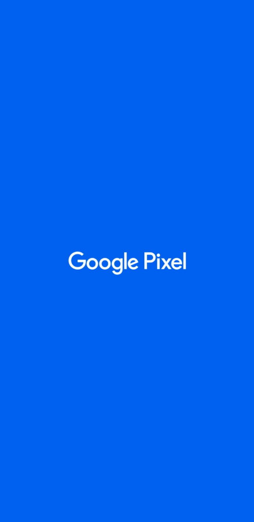 Vibrant blue Google Pixel wallpaper with minimalist white logo on sleek bright background