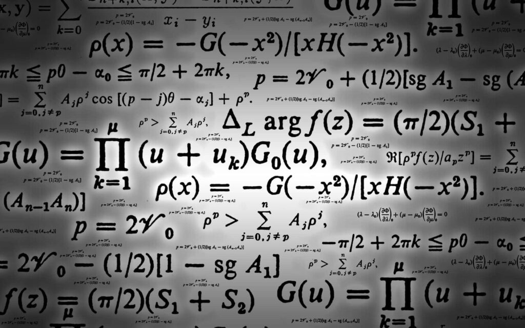 Intricate Math Equations Wallpaper: Monochrome Background for Enthusiasts