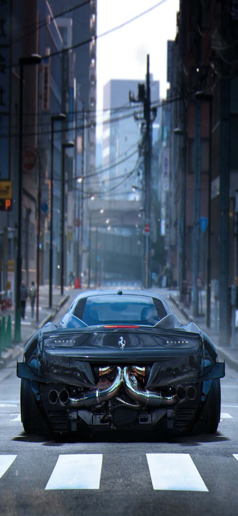 Captivating Capture of a Sleek Black Ferrari 458 in a Max Ferrari Setting Wallpaper