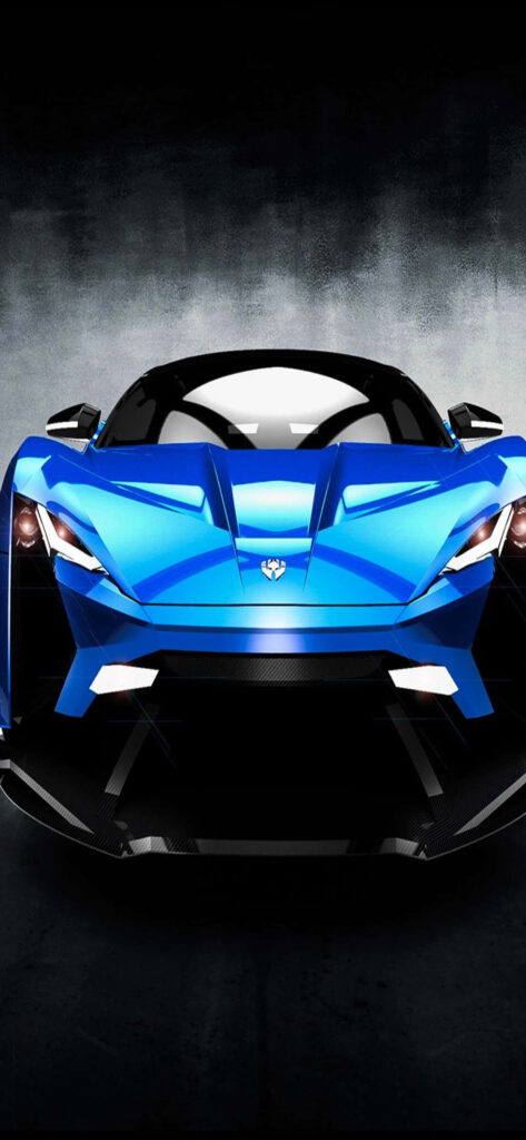 Backdrop: Showcasing the Captivating Blue W Motors Lykan HyperSport Wallpaper