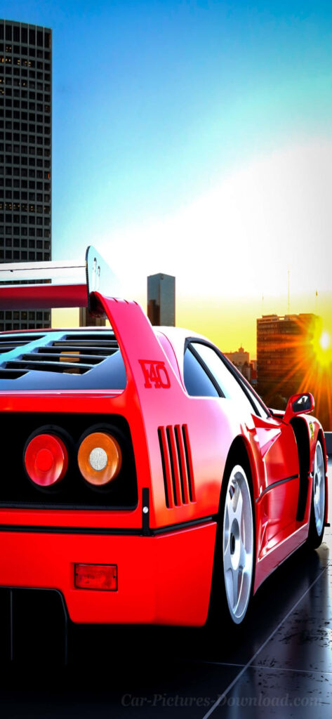 Max Ferrari Delight: A Captivating Portrait of the Iconic Red Ferrari F40 Wallpaper