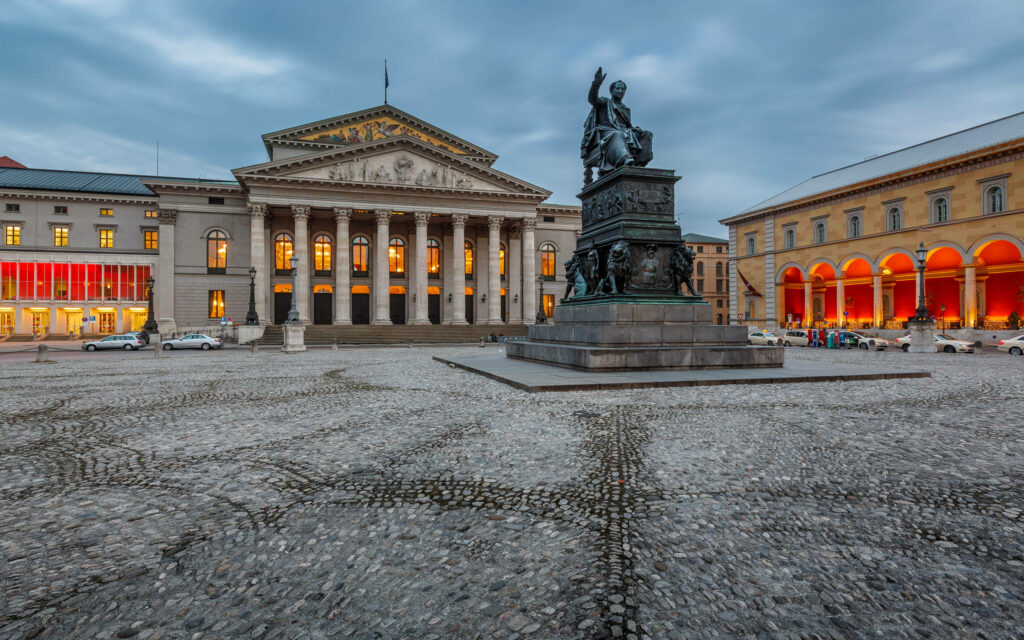 Max Joseph Platz Munich evening view Bavarian State Opera historic architecture landmark wallpaper