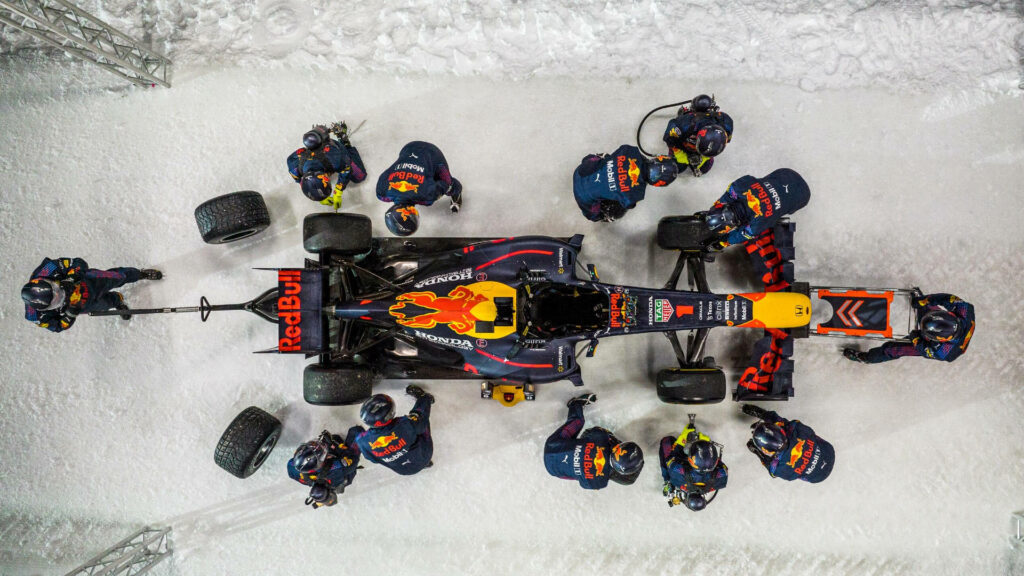 Captivating Display: Max Verstappen's Unrivalled Mastery Takes Center Stage at F1 Winter Show Wallpaper