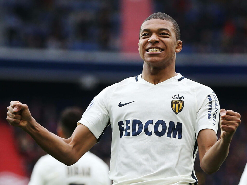 Mbappe Game Snapshot Wallpaper: Celebrating Kylian at AS Monaco