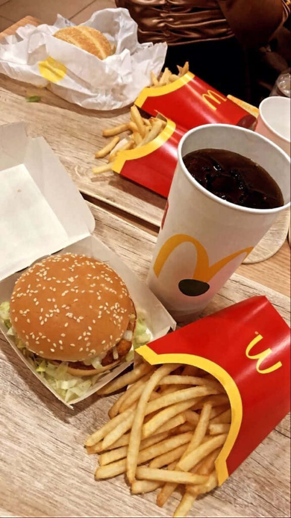 McDonald's Signature Menu: Burger, Fries & Drink Wallpaper Background