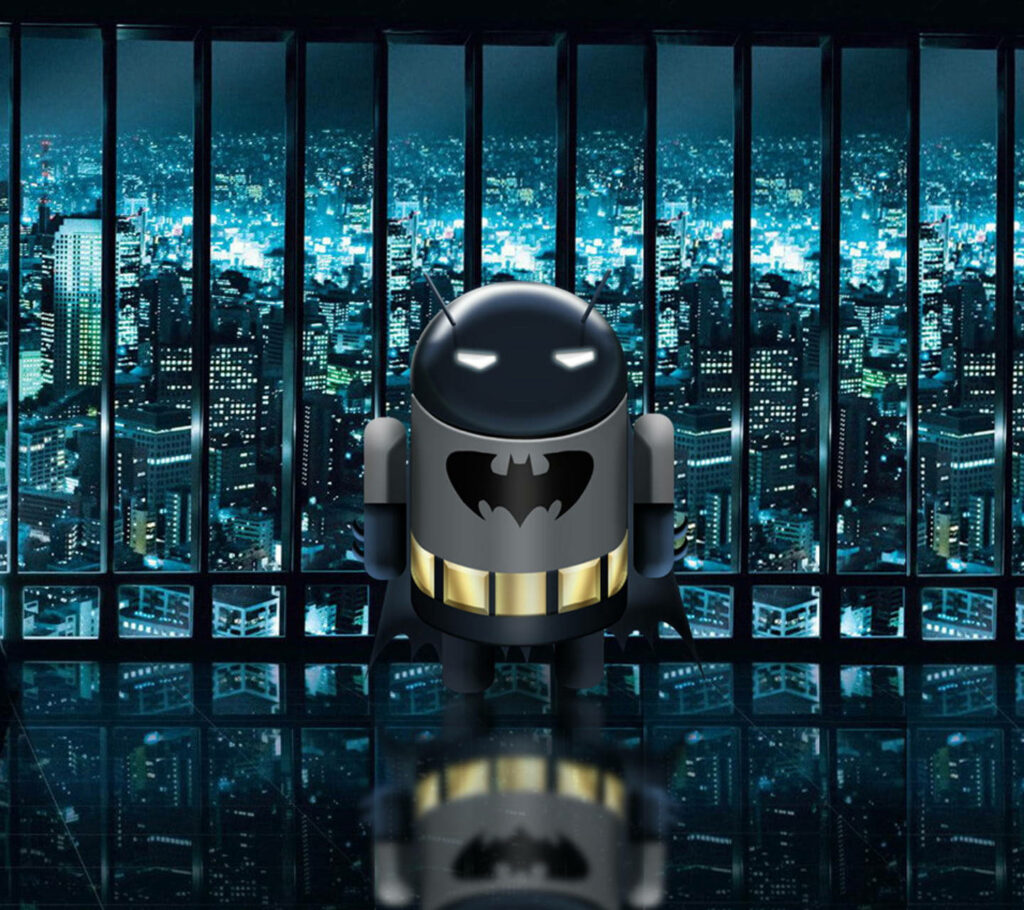 Dressed-Up Android: Metal-Clad Batman Style Desktop Wallpaper