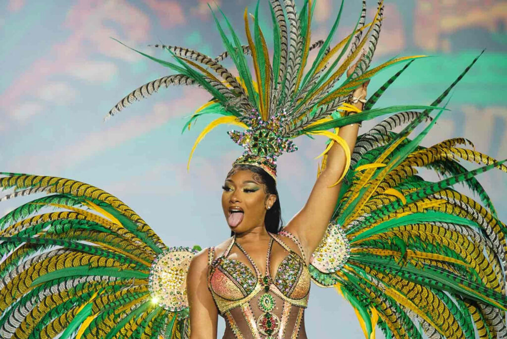 Megan Thee Stallion's Colorful Carnival Performance Wallpaper