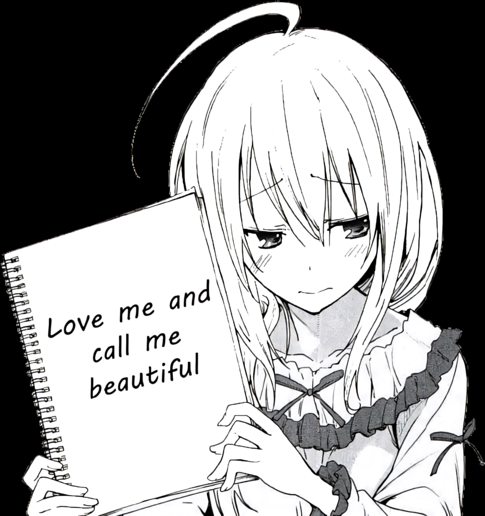 Shy Melancholic Girl Anime Art: 'Love Me, Call Me Beautiful' Wallpaper