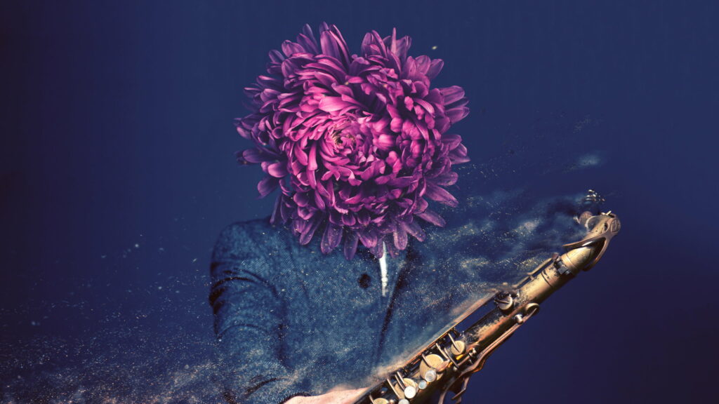 Visions in Melody: A Dazzling Digital Masterpiece for Jazz Enthusiasts Wallpaper