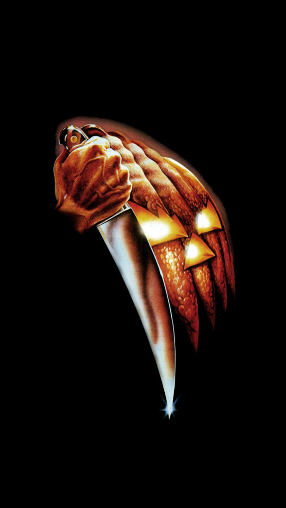 Menacing Pumpkin Slasher: Halloween Phone Background Wallpaper