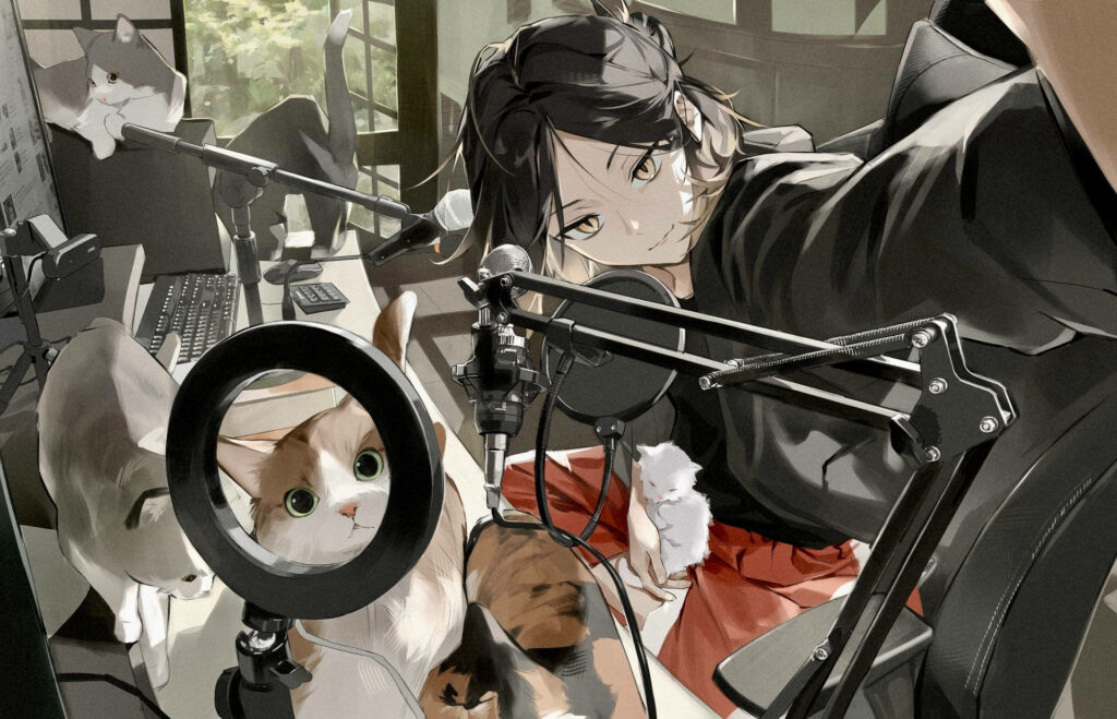 Kenma Cat-tivating: Nekoma's Crafty Setter Immersed in Feline-Inspired Haven Wallpaper