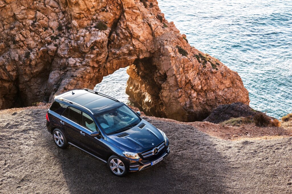 Mercedes-AMG GLE 63 S: Luxury SUV Against Stunning Coastal Background Wallpaper