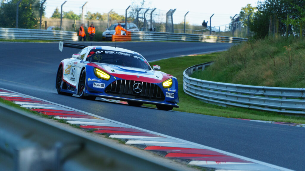 Dynamic Mercedes AMG GT3 Wallpaper: VLN Racing Action Background