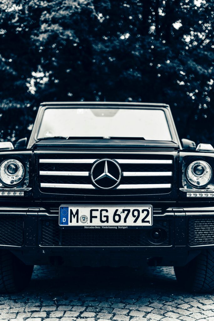 Mercedes SUV Front View Wallpaper: Sleek Design in Nature