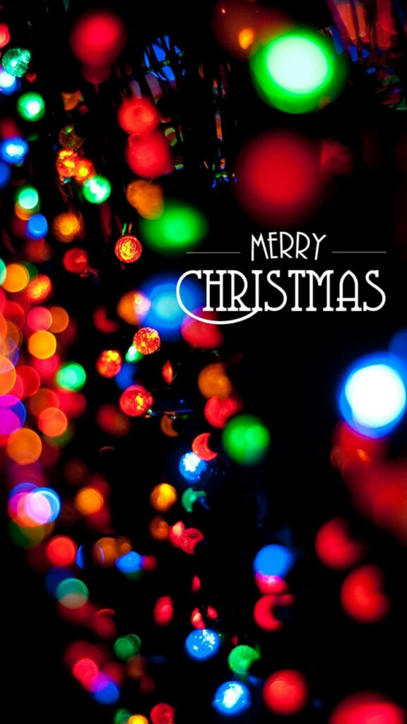 Radiant Holiday Hues: Captivating Merry Christmas Greetings Illuminated by Vibrant Aesthetic iPhone Wallpaper