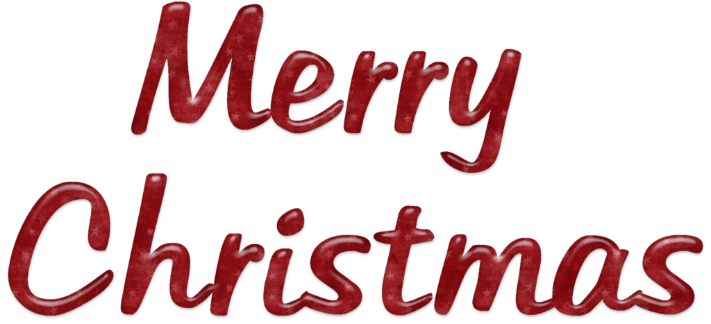 Festive Merry Christmas Text in Shiny Red - Holiday Design Background Wallpaper