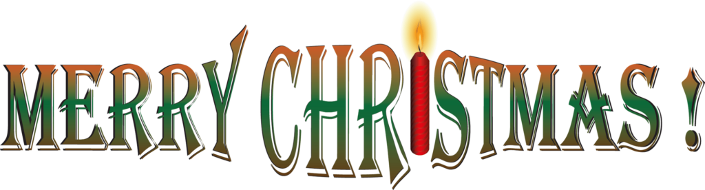 Festive Merry Christmas Wallpaper with Candle Design - Transparent Background