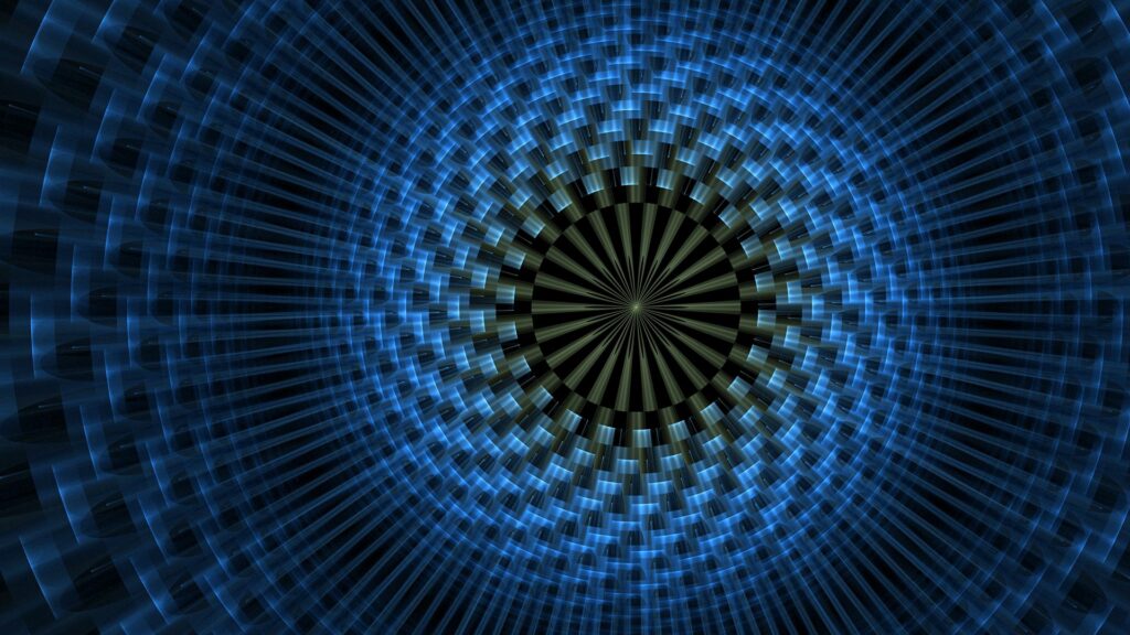 Mesmerizing Concentric Circle Wallpaper in Deep Blue and Black