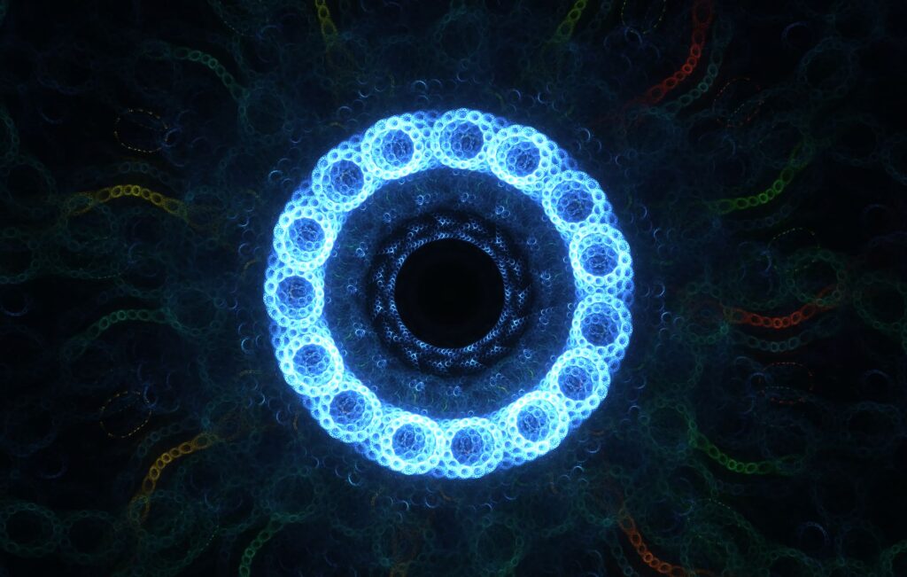 Glowing Circle Fractal Wallpaper - Mesmerizing Abstract Background