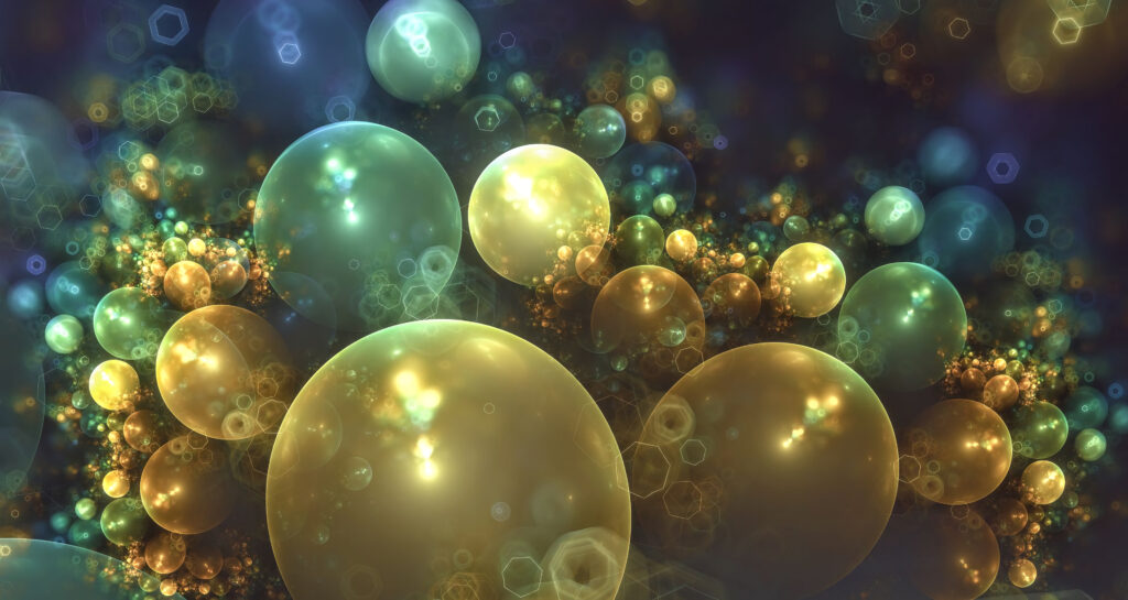 Mesmerizing Glowing Circles & Hexagons Abstract Wallpaper 3840x2044