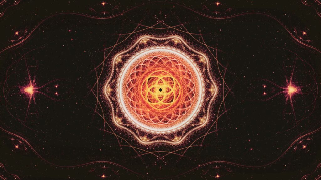 Radiant Abstract Fractal Wallpaper with Mandala Design