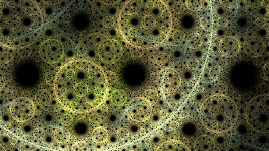 Mesmerizing Abstract Wallpaper: Glowing Circles & Dots Design