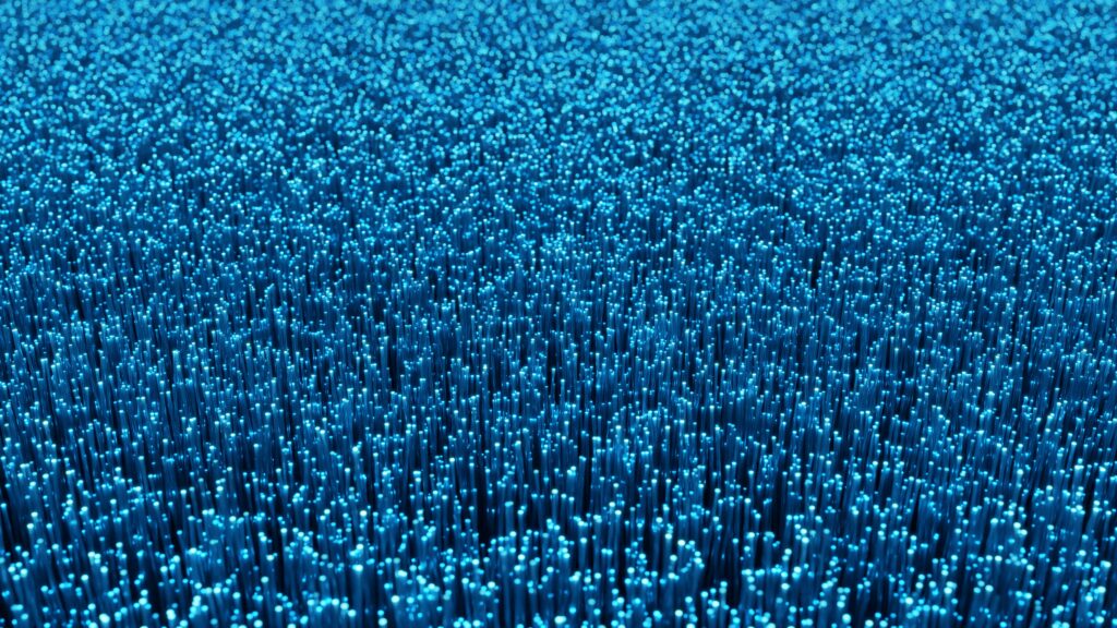 Stunning 4K Abstract Wallpaper of Glowing Blue Fibers Background