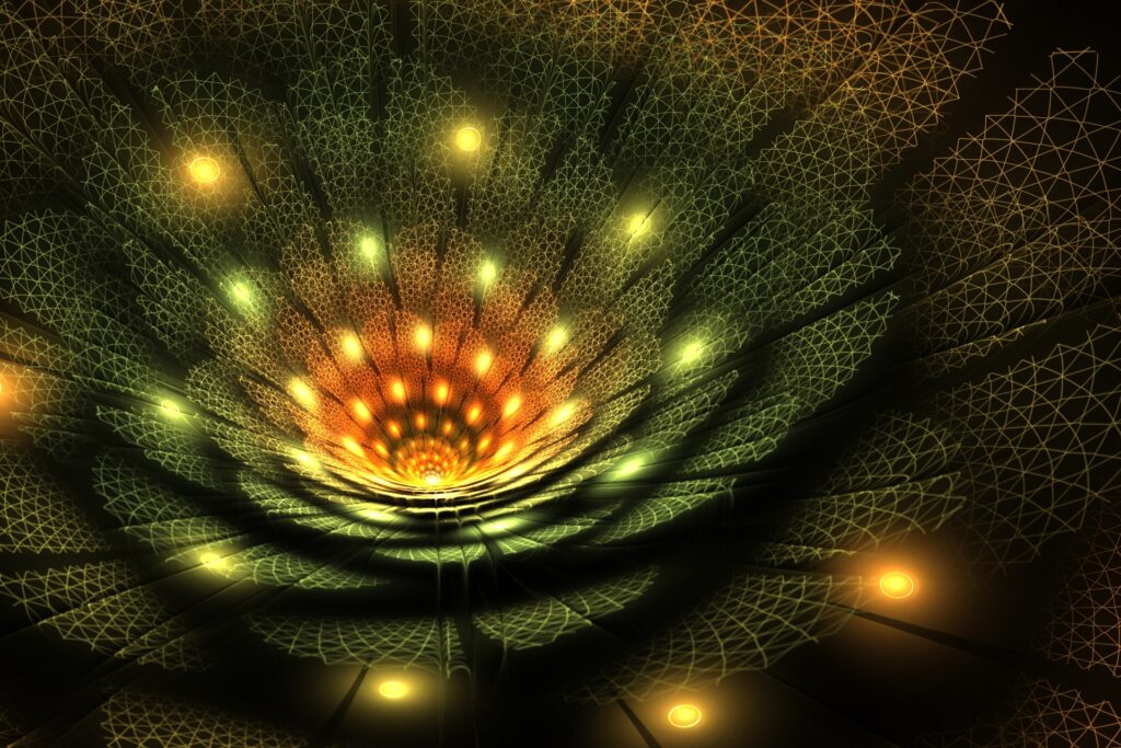 Vibrant 3D Abstract Fractal Wallpaper - Luminescent Flower Design