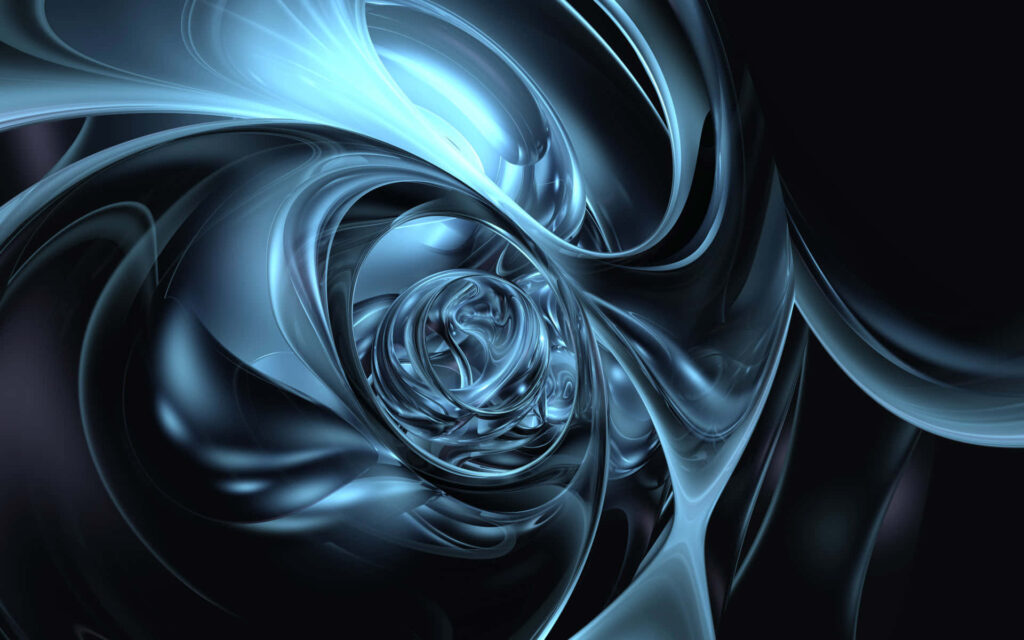Mesmerizing 3D Metallic Blue Abstract Wallpaper Background