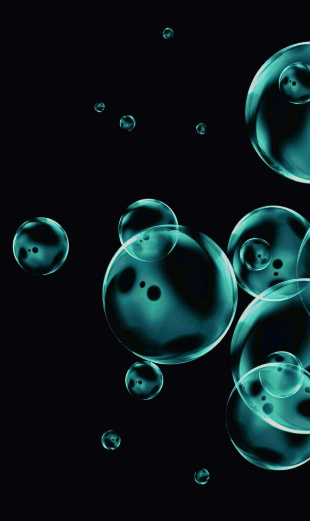 Stunning 3D Bubbles Wallpaper: Mesmerizing Dark Background Design