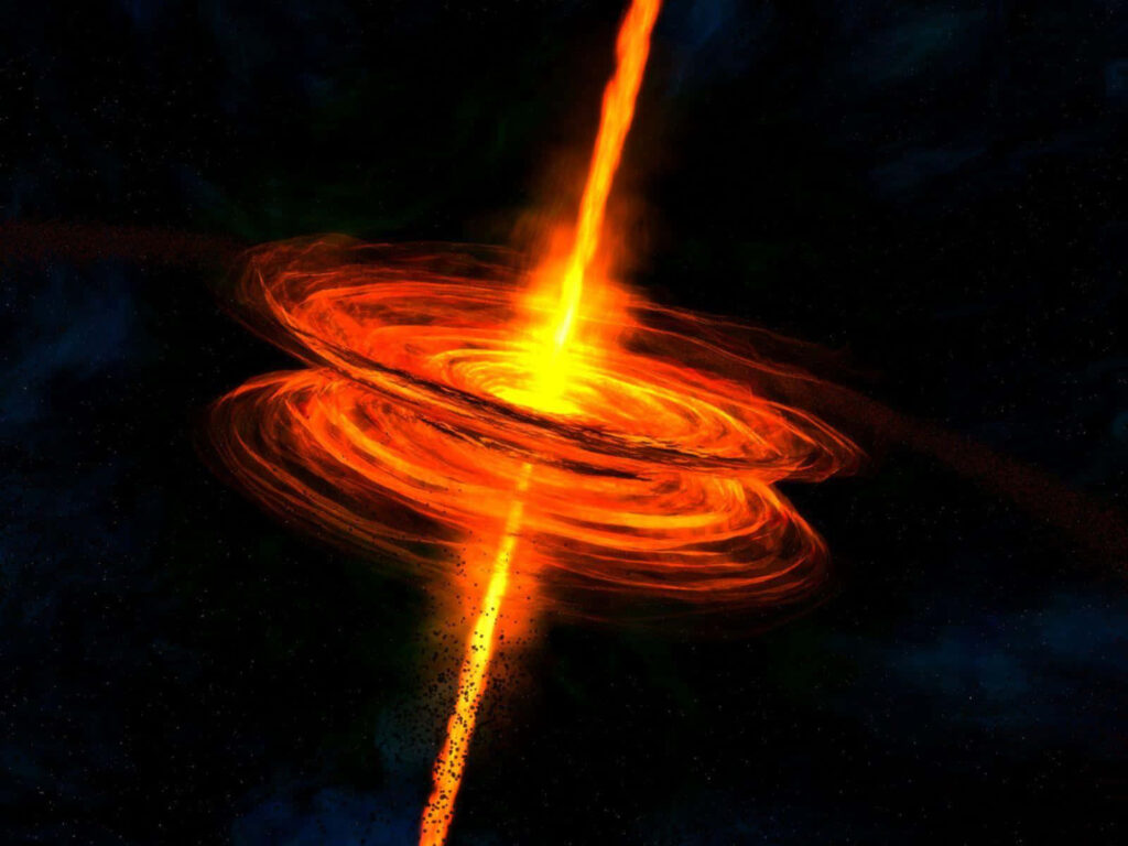Mesmerizing 3D Celestial Wallpaper: Fiery Swirls & Cosmic Light