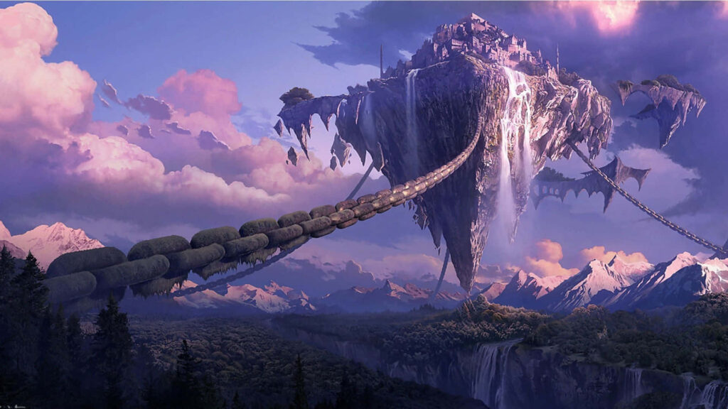 3D Floating Island Wallpaper: Enchanting Anime Castle & Landscapes