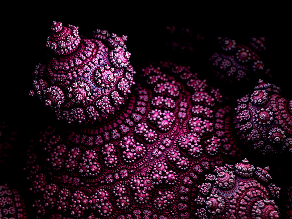 Mesmerizing 3D Fractal Wallpaper in Shades of Purple - 2667x2000