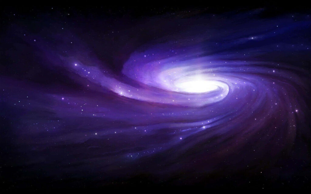 3D Galaxy Wallpaper: Vibrant Cosmic Background in Purple & Blue