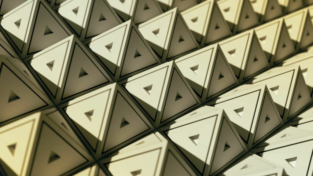 Stunning 3D Geometric Pyramids Wallpaper - 3840x2160 Background