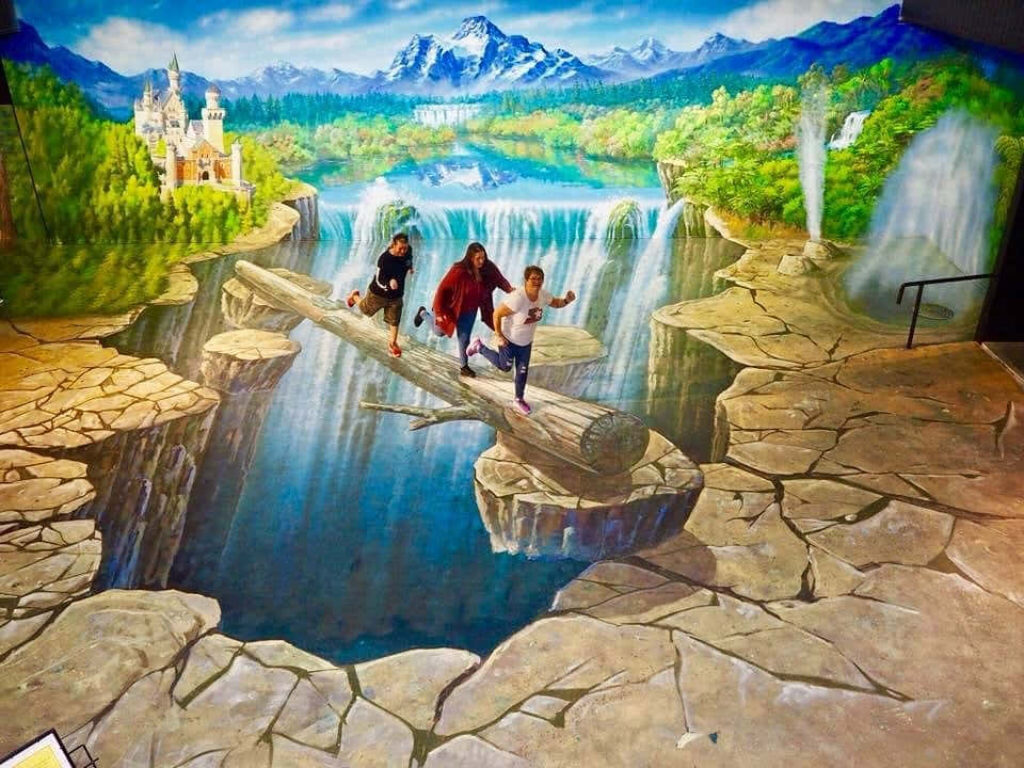 Vibrant 3D Illusion Wallpaper: Grand Waterfall & Lush Landscape