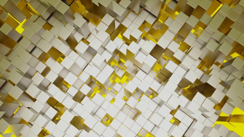 Mesmerizing 3D Cube Wallpaper - Dynamic Yellow Interlocking Design