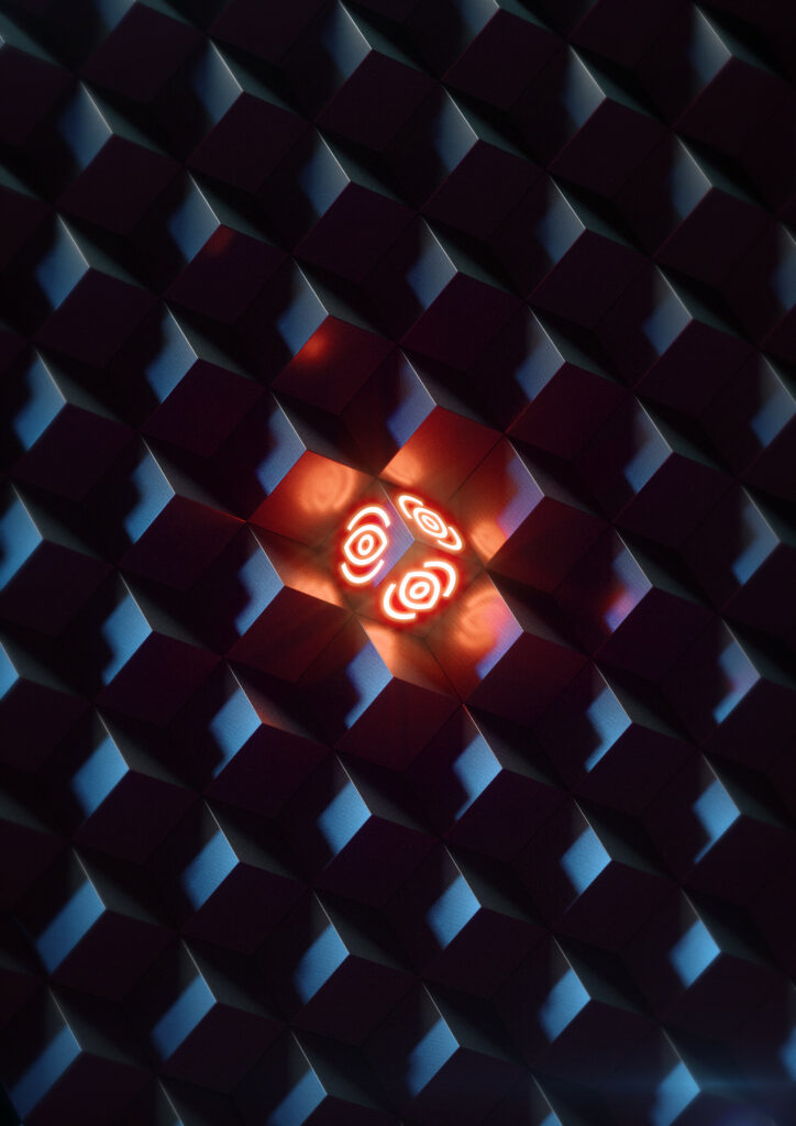 Stunning 3D Metallic Cube Wallpaper with Glowing Center Design