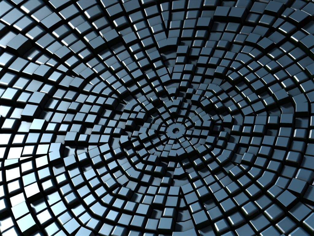 Stunning 3D Mosaic Wallpaper: Interlocking Cube Design Background