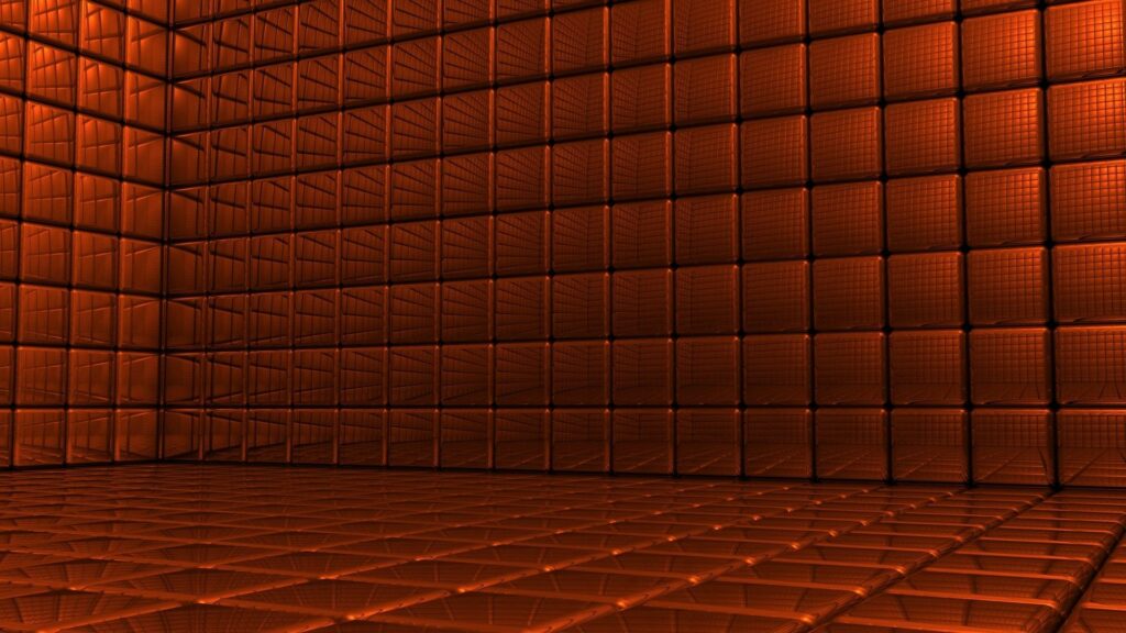 Mesmerizing 3D Orange Cube Wallpaper - 1920x1080 Background