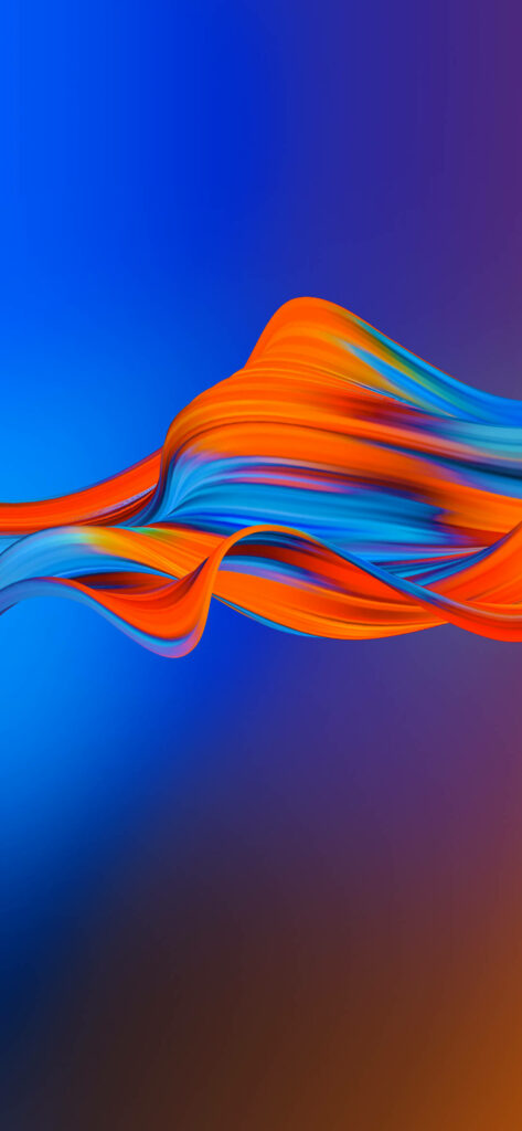 Vibrant Floating Paint Colors for Motorola Screens: An Intriguing 3D Blend of Blue and Red in Dark Blue Setting Wallpaper